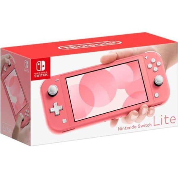NINTENDO Switch Lite-konsol - Coral JP-version Original US-laddare med US-FR-adapter Korall