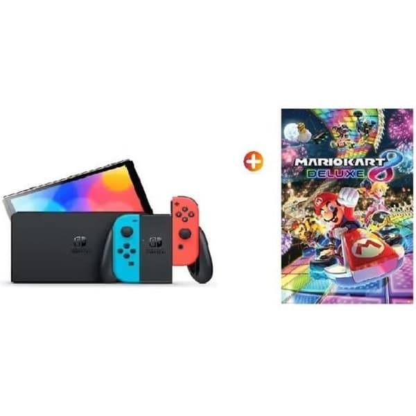 SWITCH OLED NEON + MARIO KART 8