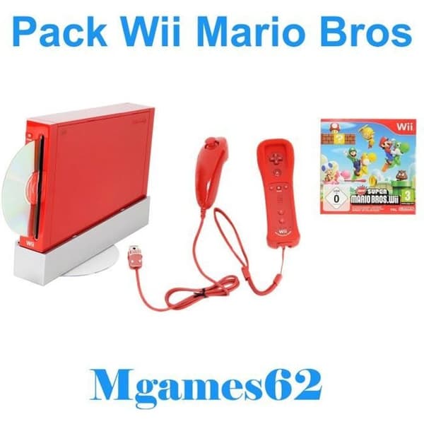 Nintendo Red Nya Super Mario Bros Mgames62 Wii-konsol- USED