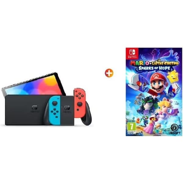 SWITCH OLED NEON + MARIO OCH DE RAVOIDISKA KANINERNA GISTER AV HOPP