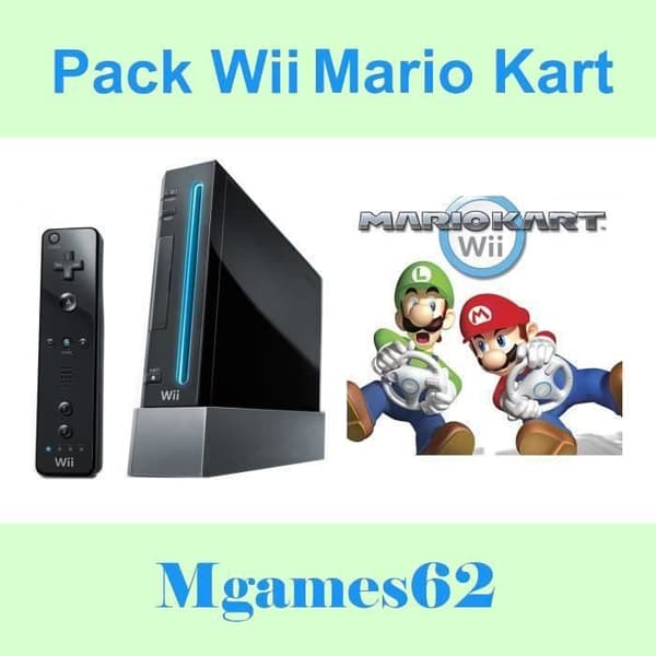 Konsol Wii Nintendo Black Mario Kart Pack Mgames62