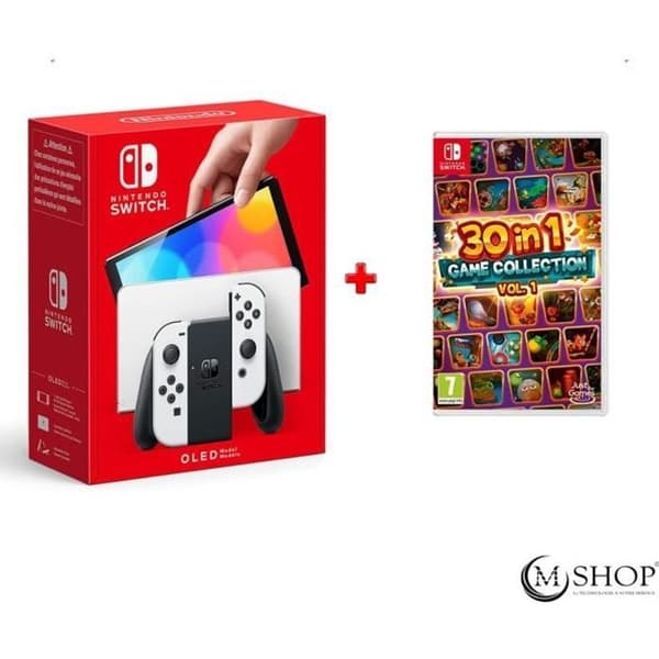 Nintendo Switch-paket (OLED-modell) + 30 i 1 spelsamling Vol. 1