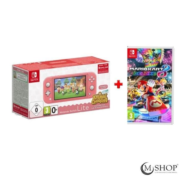 Bärbar konsol - Nintendo - Nintendo Switch Lite - Animal Crossing - MarioKart 8 Deluxe