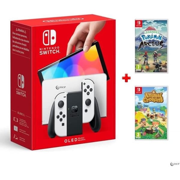Bärbar konsol - Nintendo - Nintendo Switch OLED - Stort OLED-skärm - Justerbart stöd