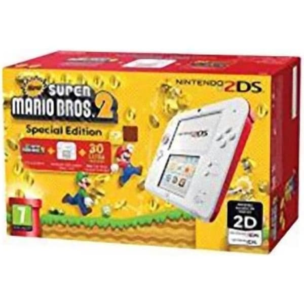 Konsol Nintendo 2 Ds Vit Röd + Ny Super Mario Bros 2 Special Edition