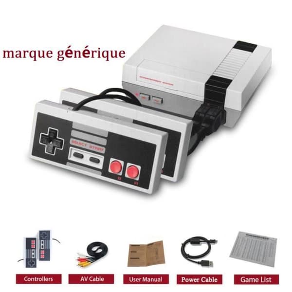 Klassisk NES Mini-spelkonsol + inbyggda 500 spel med 2 handkontroller för NES Retro Generic Brand QUMOX