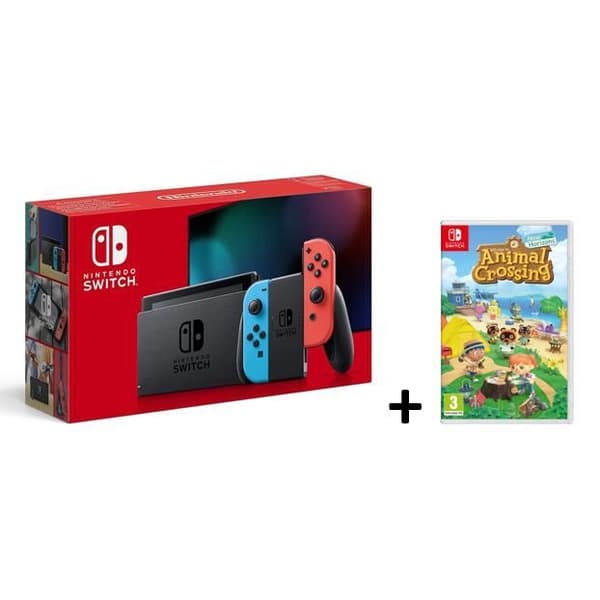 Nintendo Switch Neon V2-konsol: Ny version + Animal Crossing-switch (FR-version)