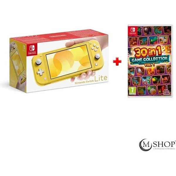 Bärbar konsol - Nintendo - Switch Lite Gul - Paket med 30 spel - Plattform Nintendo Switch Lite