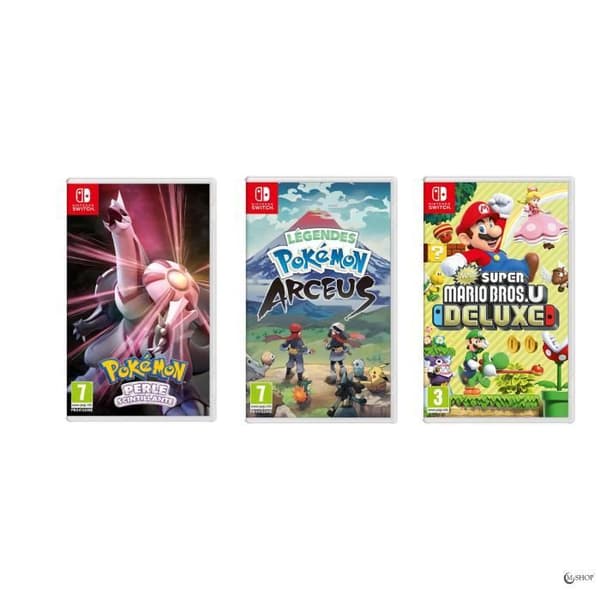 Bärbar konsol - Nintendo - Nintendo Switch OLED - OLED-skärm - Justerbart stöd - 3 spel