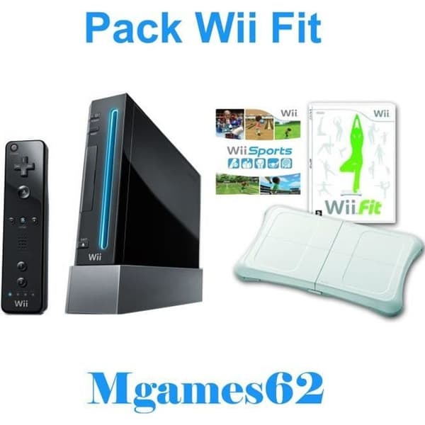 Konsol Wii Nintendo Black + Wii Sports + Wii Fit + Balance Board Mgames62