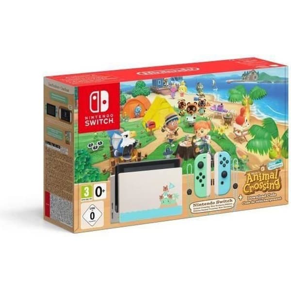 Nintendo Switch Animal Crossing-konsol + spelnedladdningskod ingår