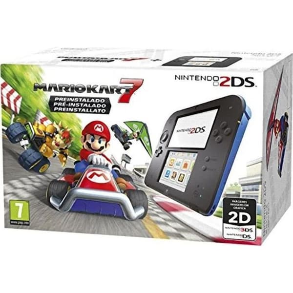 Konsol Bärbar - Nintendo - 2DS - Svart/blå - Mario Kart 7 Förinstallerat - 4 Go Lagring- USED Svart, Blå