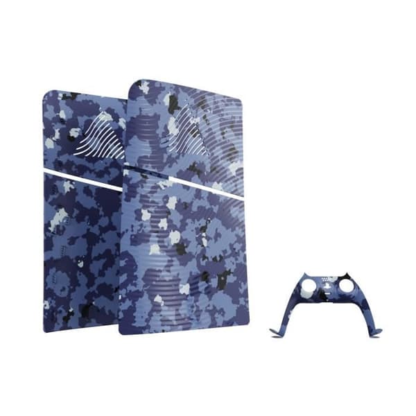 PlayStation 5 SLIM BLUE WAVE CAMO FACEPLATES KIT (Faceplates + Controller Faceplates Camo Blue)