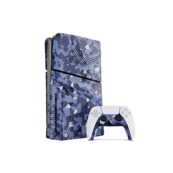 PlayStation 5 SLIM BLUE WAVE CAMO FACEPLATES KIT (Faceplates + Controller Faceplates Camo Blue)