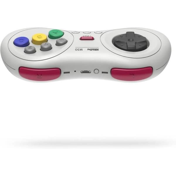 8bitdo Manette Bluetooth 8 knappar M30, vit färg kompatibel med Switch, Android och PC