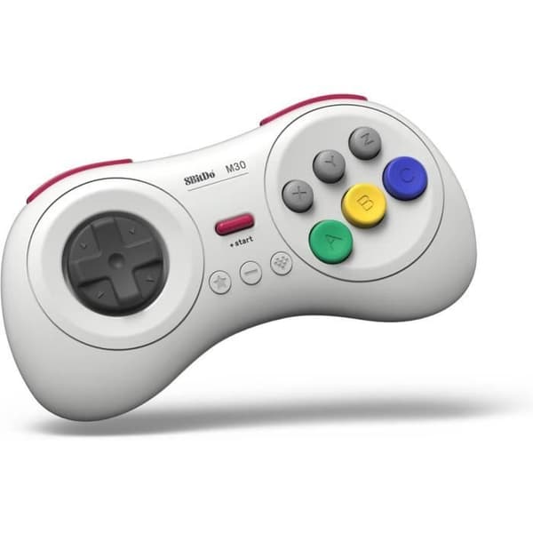 8bitdo Manette Bluetooth 8 knappar M30, vit färg kompatibel med Switch, Android och PC