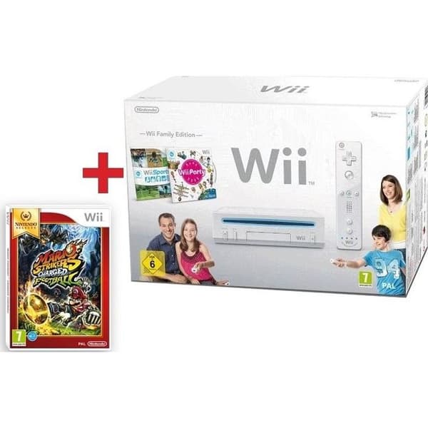 PACK Wii FAMILY EDITION + MARIO STRIKERS LADDAD- USED