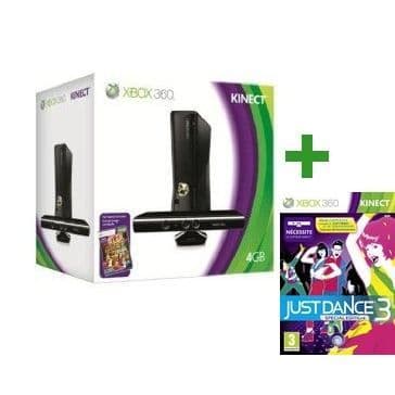 XBOX 360 4GB KINECT + JUST DANCE 3 KINECT- USED