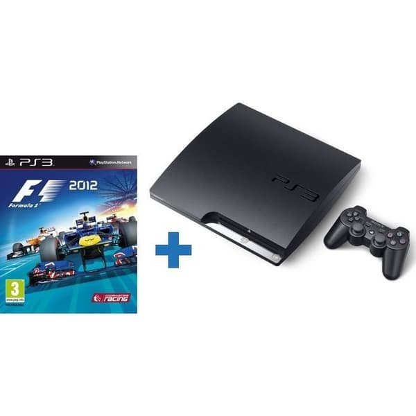 PS3 Slim konsol - Sony - 320 GB - Svart - F1 2012- USED