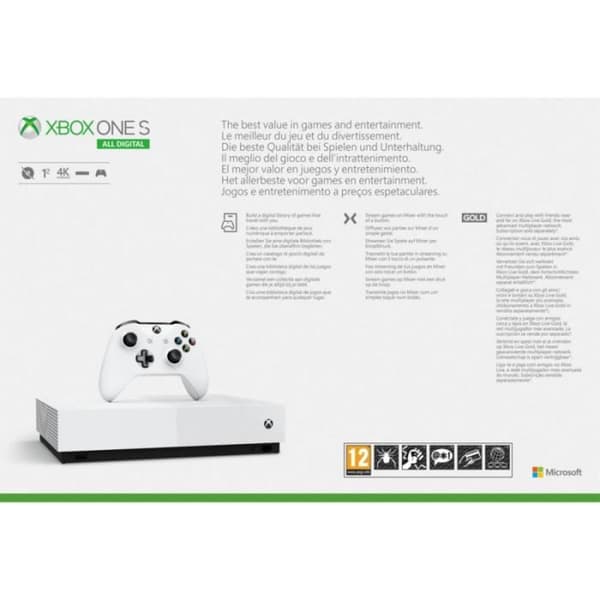 Microsoft Xbox One S 1TB All Digital V2-konsol • Xbox • Konsol - Spel- USED