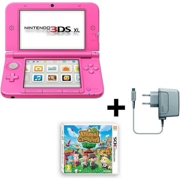 Rosa Nintendo 3DS XL-konsol - Animal Crossing New Leaf ingår- USED