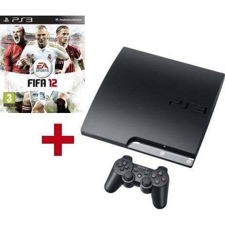 Sony PS3-konsol - 160 GB - Svart - FIFA 12 - Full HD - Blu-Ray Disc - 1 års garanti- USED