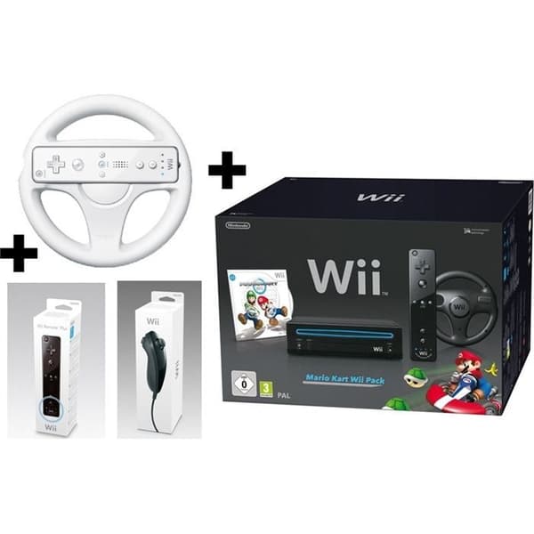 Wii SVART MARIO KART 2-SPELARE- USED