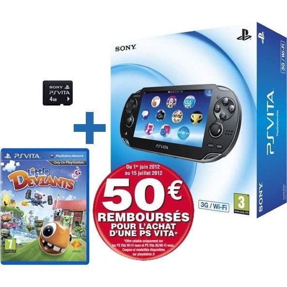 Sony PS Vita 3G/WiFi bärbar konsol - Little Deviants - 4GB - Svart- USED