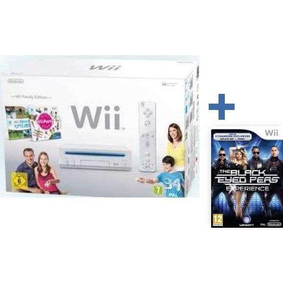 Wii Family Edition White Console - Nintendo - Pack med Wii Party, Wii Sports, Black Eyed Peas Experience- USED
