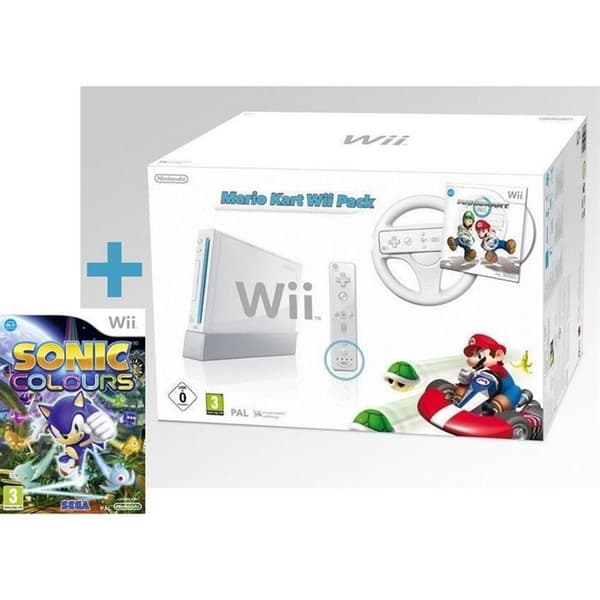 Wii MARIO KART + SONIC COLOURS- USED