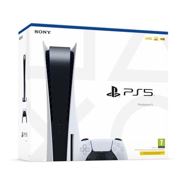 PS5 Sony PlayStation 5 Console - Standard Edition, 825GB SSD, 60FPS, 4K, HDR (Med enhet)- USED