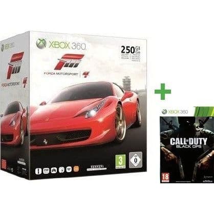 Vardagsrumskonsol - Microsoft - XBOX 360 250 GB - Forza 4 - Call of Duty Black Ops - Special Edition- USED