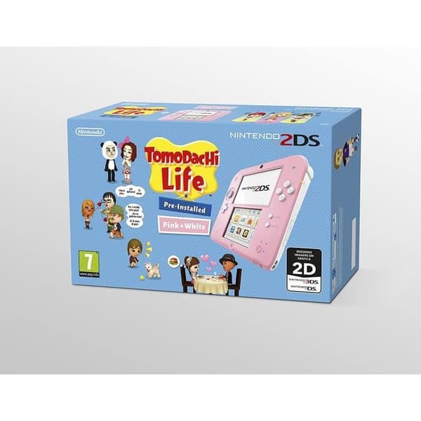 NINTENDO 2DS ROSA/BLANCA MED TOM VIDEO CONSOLA PORTATIL PARA JUEGOS ALTA CALIDAD RESISTENTE DURADERA VIDEO CONSOLA- USED