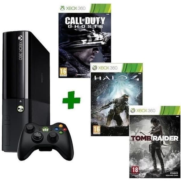 XBOX 360 250GB+Halo 4+Tomb Raider+Call of Duty- USED