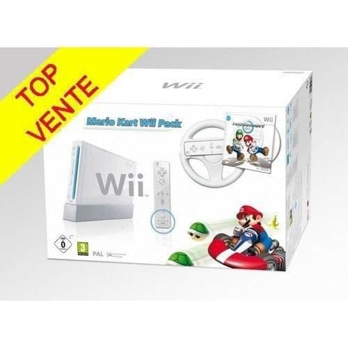 NINTENDO Pack Wii Mario Kart-konsol - Vit - Renoverad - Utmärkt skick- USED