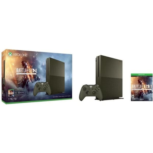 Xbox One S 1TB-konsol - Microsoft - Battlefield 1 - Svart - 1000 GB - Pack- USED