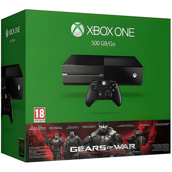 Konsol Xbox One 500 GB Svart + Spel Gears of War - Ultimate Edition- USED