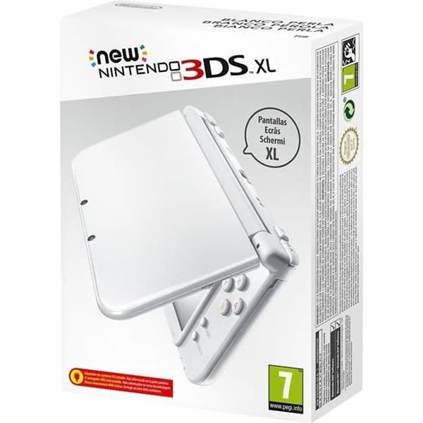 Bärbar Konsol - Nintendo - Ny 3DS XL - Pealvit - 3D Super-Stabil - Inbyggd NFC- USED