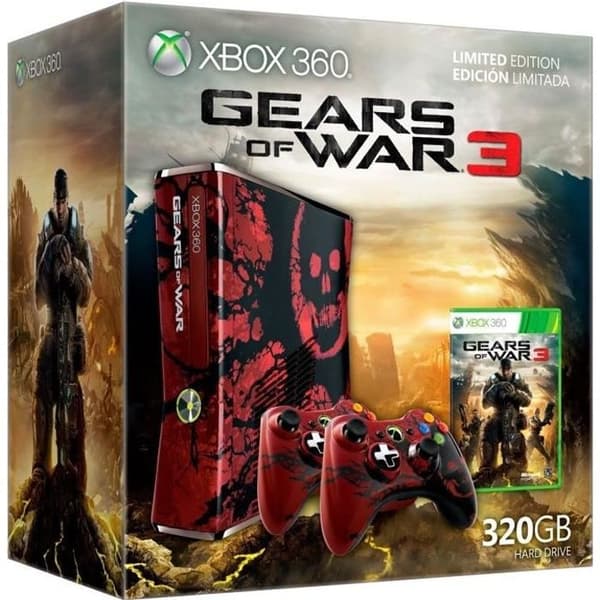 Xbox 360-konsol 320gb Gears of War 3 Lim Edition- USED