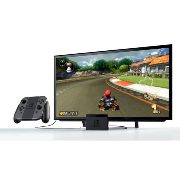 Nintendo Switch Röd/Neonblå 32GB [Ny modell V2] Super Mario Party + Mario Kart 8 Deluxe- USED