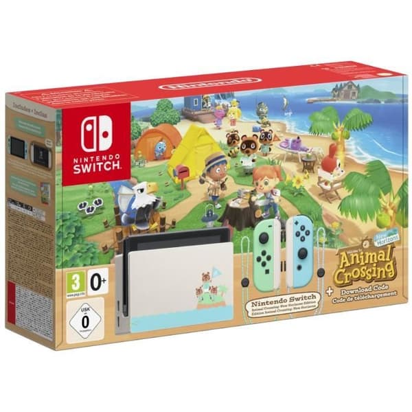 Nintendo Switch-konsol • Animal Crossing: New Horizons Limited Edition + Animal Crossing: New Horizons (kod)- USED