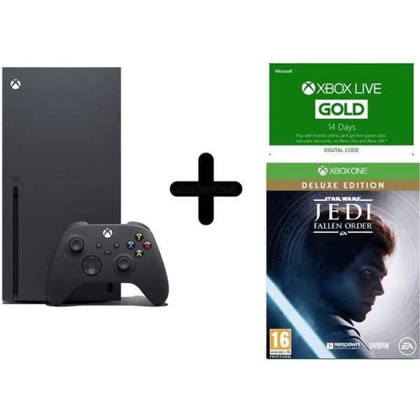 Xbox Series X-konsol + XBOX Live 14 dagar + Star Wars Jedi-spel nedladdning- USED