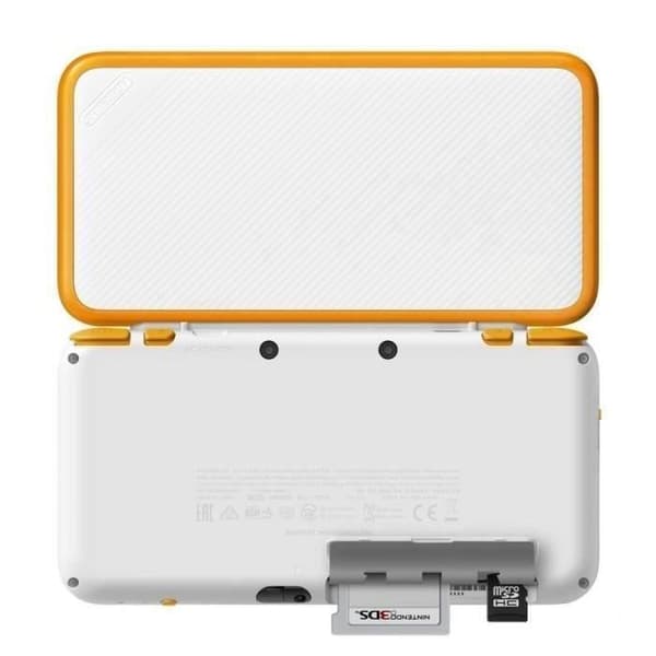 NINTENDO 2DS XL 4GB-konsol - Vit och Orange - Renoverad - Utmärkt skick- USED