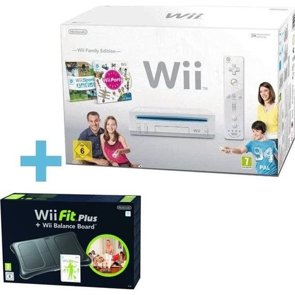 Wii FAMILY EDITION + WII FIT PLUS SVART + BALANS- USED