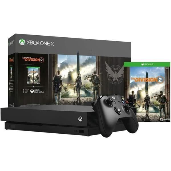 Xbox One X 1TB + Tom Clancy's Division 2 + 1 månads testversion av Xbox Game Pass och 1 månad Xbox Live Gold- USED