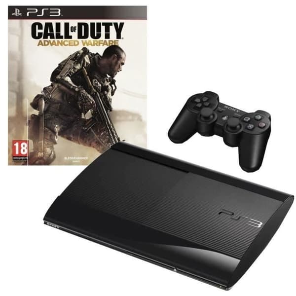 PS3 Slim 12 GB-konsol - Sony - Call Of Duty Advanced Warfare - Svart - Pack- USED
