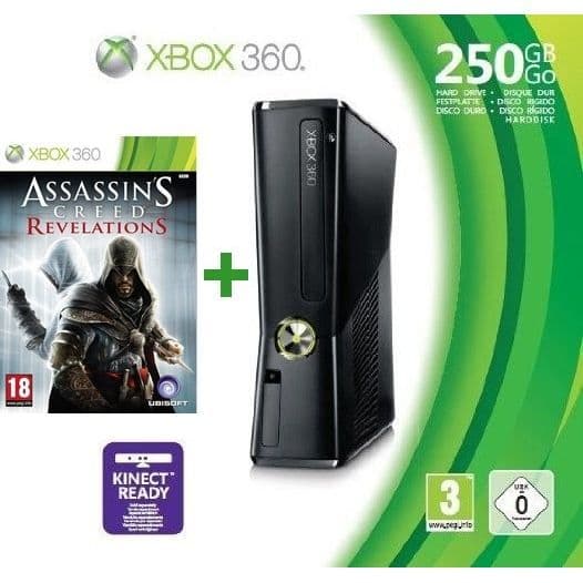 Xbox 360 250 GB-konsol - Microsoft - Svart - Assassin's Creed - Wi-Fi - HDMI - Integrerad Kinect- USED
