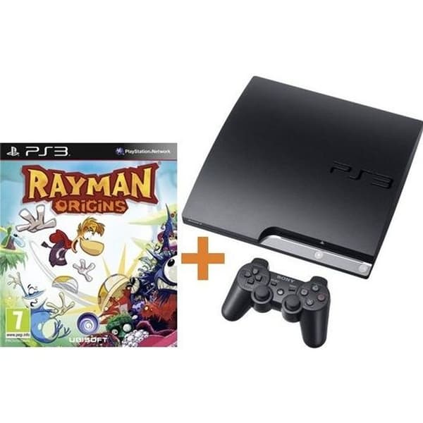 PS3 160 GB SVART + RAYMAN ORIGIN- USED