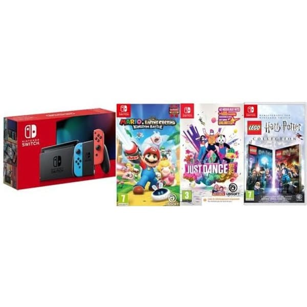 Packa Nintendo Switch + Just Dance 2019 + Lego Harry Potter + Mario Rabbids Kingdom Battle- USED