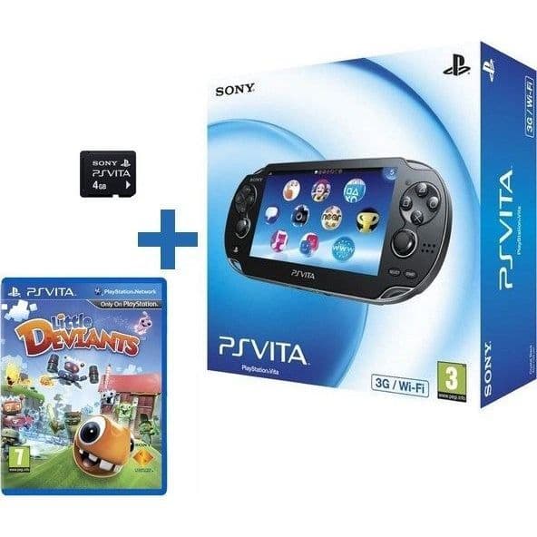 Sony PS Vita 3G/WiFi bärbar konsol - Little Deviants - 4GB - Svart- USED
